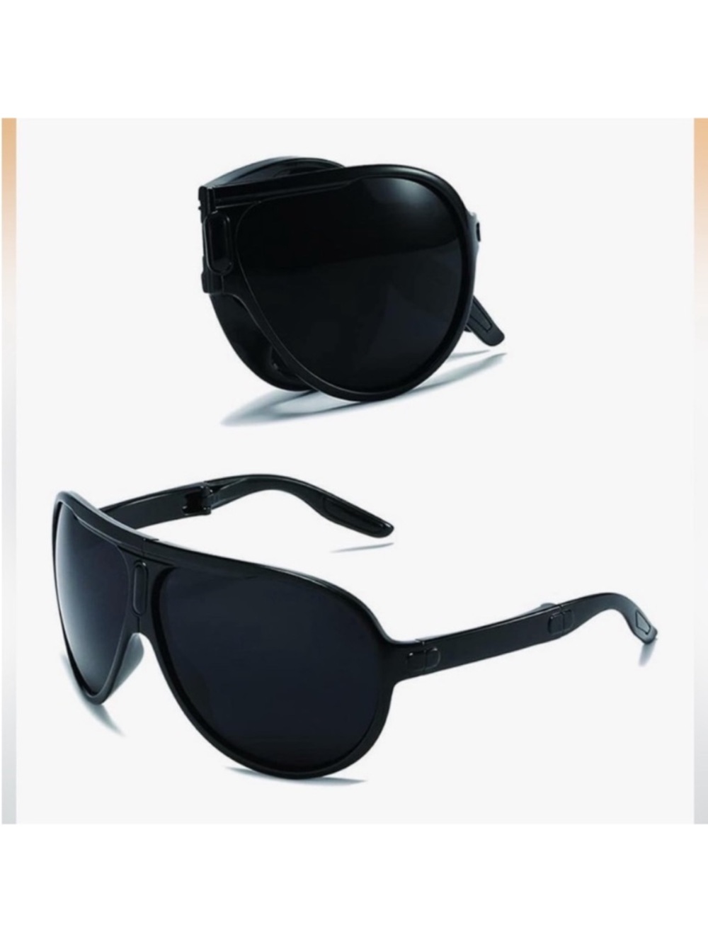 Black Folding Aviators Sunglasses Foldable